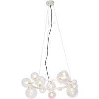 Aanbieding Art Deco hanglamp wit met helder glas 12-lichts - David
