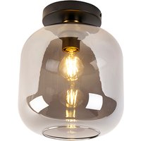Aanbieding Design plafondlamp zwart met goud en smoke glas - Zuzanna