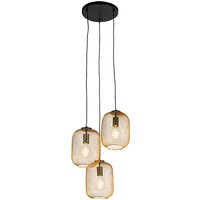 Aanbieding Art Deco hanglamp goud 45 cm 3-lichts - Bliss Mesh
