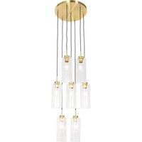 Aanbieding Art Deco hanglamp goud met glas 7-lichts - Laura
