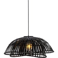 Aanbieding Oosterse hanglamp zwart bamboe 62 cm - Pua
