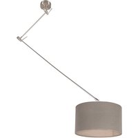 Aanbieding Hanglamp staal met kap 35cm taupe verstelbaar - Blitz