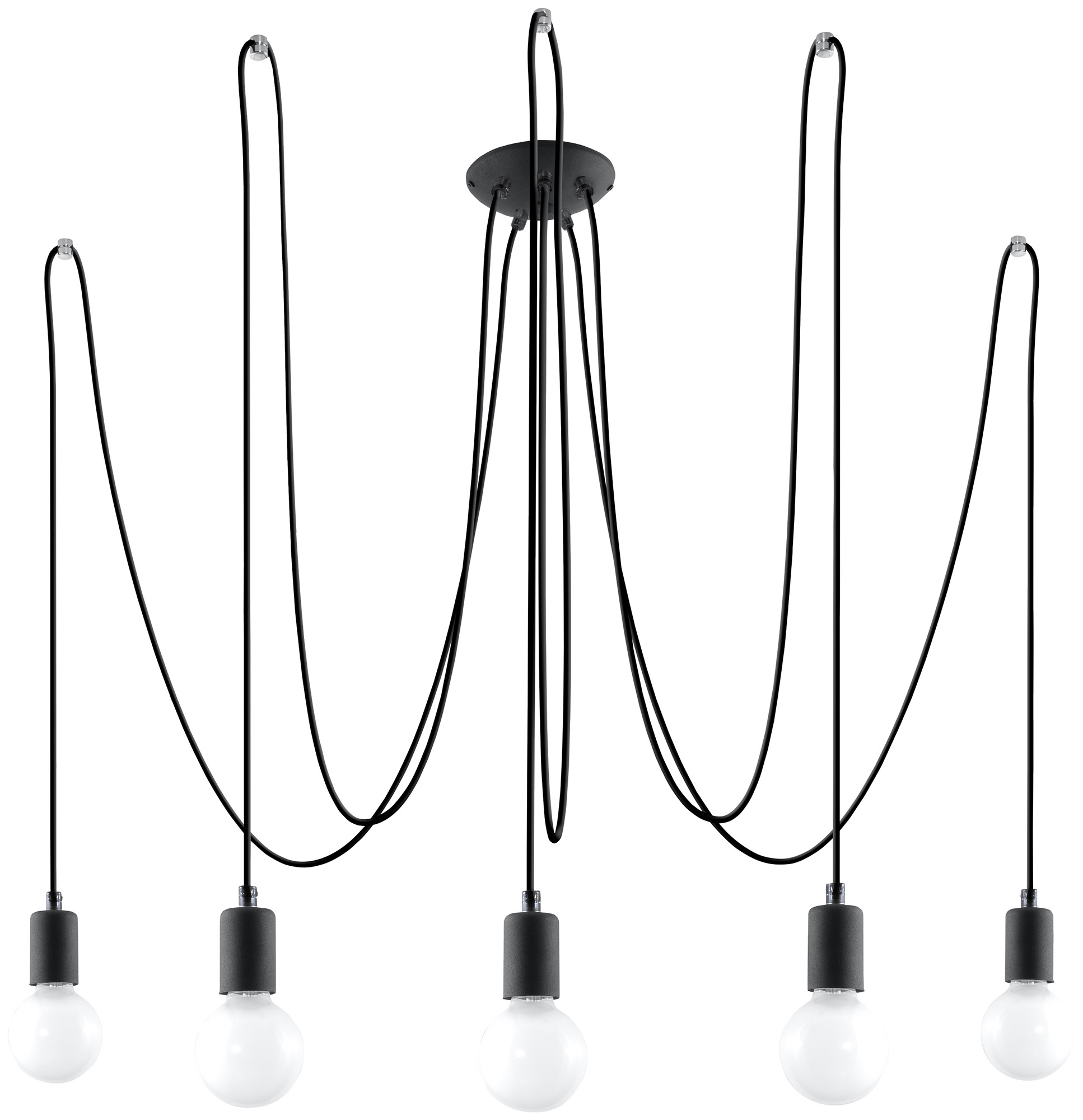 Aanbieding Sollux Hanglamp Edison 5 lichts E27 zwart - ean 5902622428703
