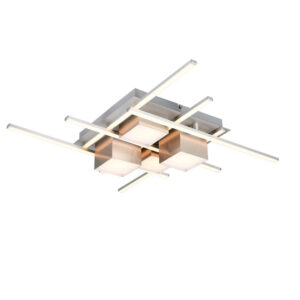 Laagste prijs - Trio Design plafondlampRoger nikkel - 647810407