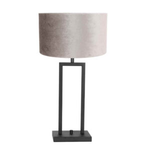 Laagste prijs - Steinhauer Tafel schemerlampStanger zilver velvet met zwart - 8213ZW