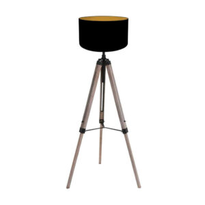 Laagste prijs - Steinhauer Tripod vloerlampTriek met zwarte kap - 4107ZW