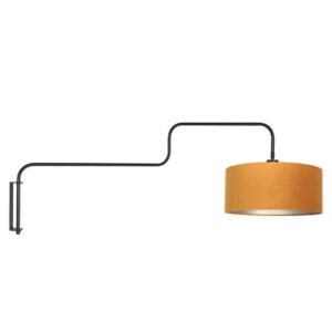 Laagste prijs - Steinhauer WandlampBloeba zwart met gouden kap - 4179ZW