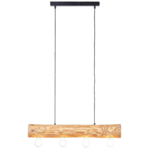 Laagste prijs - Brilliant Houten hanglampTrabo 4-lichts hout met zwart - 99432/35