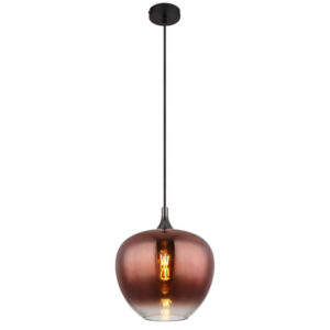 Laagste prijs - Globo Zwarte hanglampMaxy met rood glas Ø 29cm - 15548H1G