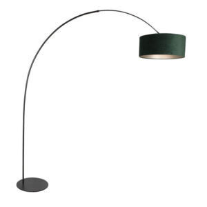 Laagste prijs - Steinhauer VloerlampCurve zwart met groene kap Ø 50cm - 4269ZW