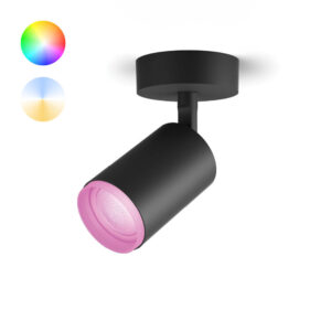 Laagste prijs - Philips Enkele spotHue Fugato - White and color zwart - 915005761201