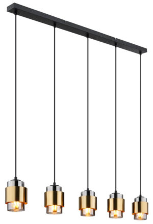 Laagste prijs - Globo Design hanglampMilley zwart met goud - 15560-5H