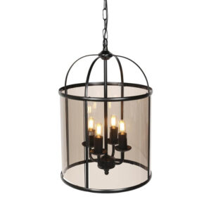 Laagste prijs - Steinhauer Klassieke hanglampPimpernel zwart 4-lichts - 5972ZW