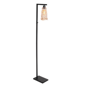 Laagste prijs - Steinhauer VloerlampVidrio zwart met amber glas - 3838ZW
