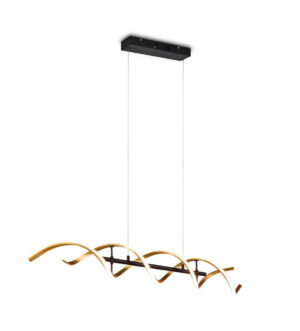 Laagste prijs - Trio Design led hanglampSequence zwart met goud - 341810208