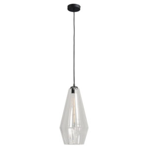 Laagste prijs - Masterlight Zwarte hanglampDiamond 23cm met helder glas - 2130-05-00-23