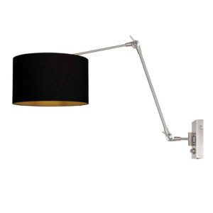 Laagste prijs - Steinhauer WandlampPrestige Chic metaal met zwarte kap - 3985ST