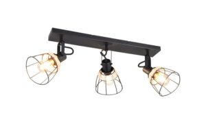 Laagste prijs - Trio Zwarte plafondlampJerome design 4-lichts - R86233032