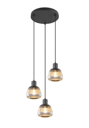 Laagste prijs - Trio Vide hanglampTarifa met geribbeld glas - 362830332
