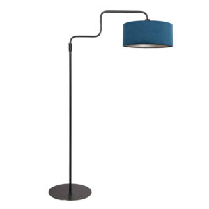 Laagste prijs - Steinhauer VloerlampBloeba zwart met blauwe kap - 4169ZW