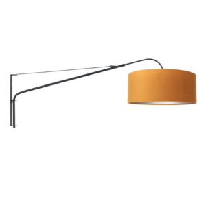 Laagste prijs - Steinhauer Zwarte muurlampElegant Classy met goud velvet - 8135ZW