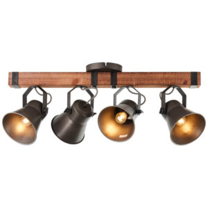Laagste prijs - Brilliant 4-lichts plafondlampDecca zwart met bruin - 85831/46