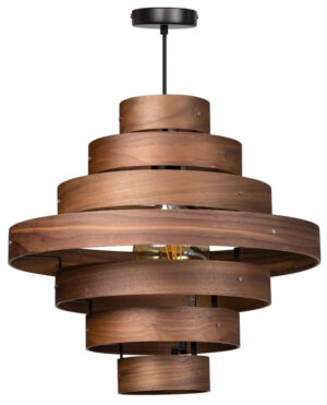 Laagste prijs - ETH Stoere hanglampWalnut 7-rings houtbruin - 05-HL4453-77