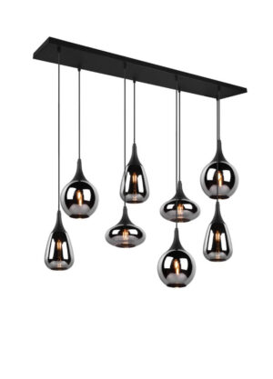Laagste prijs - Trio 8-lichts hanglampLumina met smoke glas - 317000832