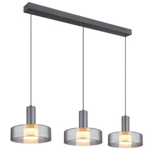 Laagste prijs - Globo Strakke hanglampGrant grijs 3-lichts - 16019-3H