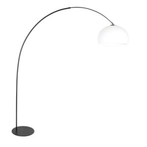 Laagste prijs - Steinhauer VloerlampCurve zwart met witte kap bol Ø 48cm - 4259ZW