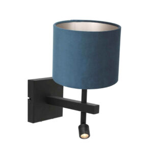 Laagste prijs - Steinhauer Blauw velvet wandlampjeStanger - 8208ZW