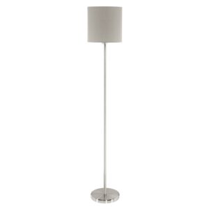 Laagste prijs - Eglo VloerlampPasteri 28cm nikkel mat met lichtbruine kap - 95167