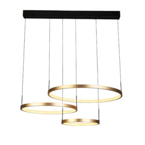 Laagste prijs - Searchlight Design hanglampGrace zwart met goud - 20227-3GO