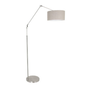 Laagste prijs - Steinhauer Vloer LeeslampPrestige Chic RVS met 40cm taupe lampenkap - 8101ST