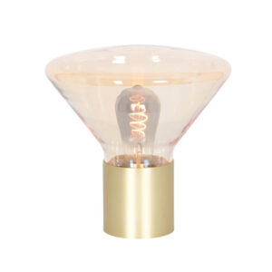 Laagste prijs - Steinhauer TafellampAmbiance goud met amber glas - 3401ME