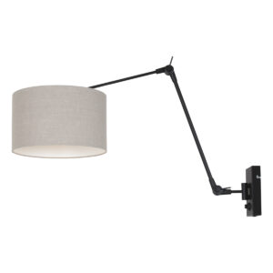 Laagste prijs - Steinhauer Wand LeeslampPrestige Chic zwart met 30cm taupe lampenkap - 8119ZW
