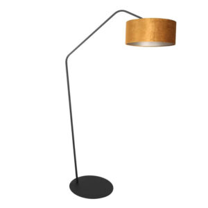Laagste prijs - Steinhauer VloerlampZig-Zag zwart met gouden kap Ø 40cm - 4241ZW