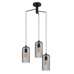 Laagste prijs - Eglo 3-lichts hanglampRoccamena 1 zwart - 43686