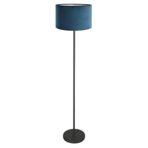 Laagste prijs - Steinhauer Zwarte vloerlampNoor met blauwe kap - 4446ZW