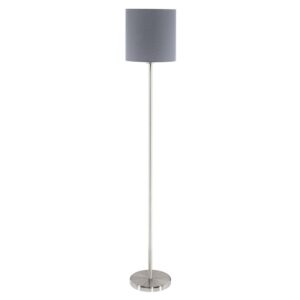 Laagste prijs - Eglo VloerlampPasteri 28cm nikkel mat met grijze kap - 95166