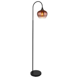 Laagste prijs - Globo Zwarte vloerlampMaxy met rood glas enkel - 15548SG