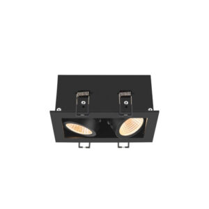 Laagste prijs - SLV Vierkante led inbouwspotKadux Double 2x Led - zwart - 3000K - 1007559