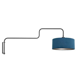 Laagste prijs - Steinhauer WandlampBloeba zwart met blauwe kap - 4180ZW