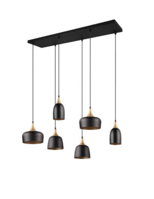 Laagste prijs - Trio Design hanglampChiraz zwart 6-lichts - 310500632