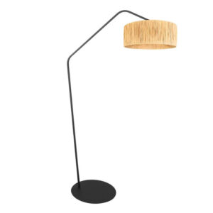 Laagste prijs - Steinhauer VloerlampZig-Zag zwart met strokleurige kap Ø 40cm - 4239ZW