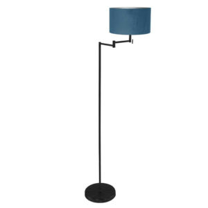 Laagste prijs - Steinhauer VloerlampBella zwart met blauwe kap - 3891ZW