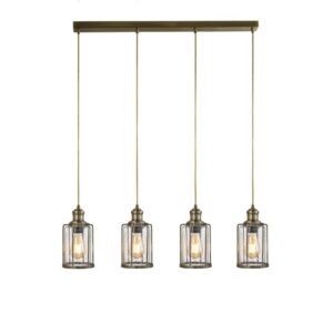 Laagste prijs - Searchlight 4-lichts hanglampPipes - 1164-4AB