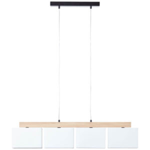 Laagste prijs - Brilliant HanglampRayan wit met hout - 99441/35