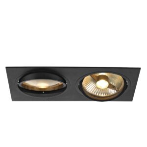 Laagste prijs - SLV InbouwspotNew Tria ES111 2-lichts zwart met klemveren - 113840