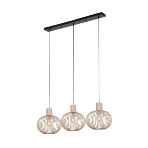 Laagste prijs - Trio Eetkamer hanglampGila 3-lichts - zand - 365700366